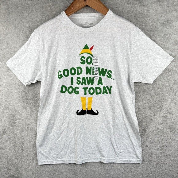The Shop Indy Other - The Shop Indy "I Saw A Dog Today" T-Shirt Unisex L S/S Elf Inspired Holiday NWT